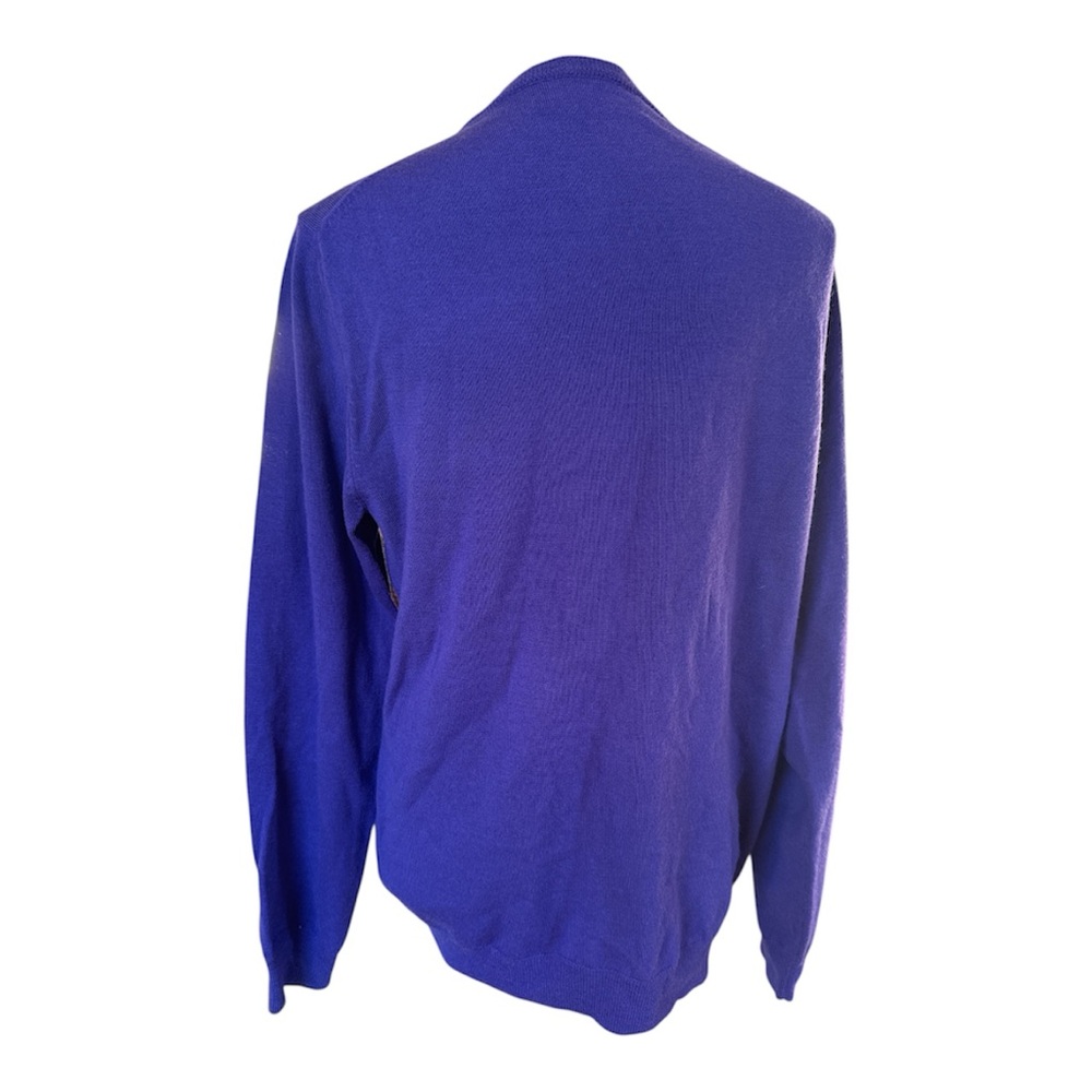 J.Crew Purple 100% Merino Wool V-Neck Sweater Slim Fit Size L - Picture 3 of 6